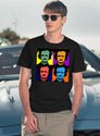 Edgar Allen Poe Pop Art T-Shirt for Men & Women, T-Shirts Graphic Tee - Navy