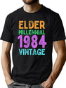 Elder Millennial 1984 Vintage (Different Years Available) T-Shirt for Men & Women, T-Shirts Graphic Tee - Green