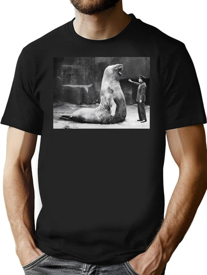 Elephant Seal Named Goliath At Paris Zoo 1930S T-Shirt for Men & Women, T-Shirts Graphic Tee - Black