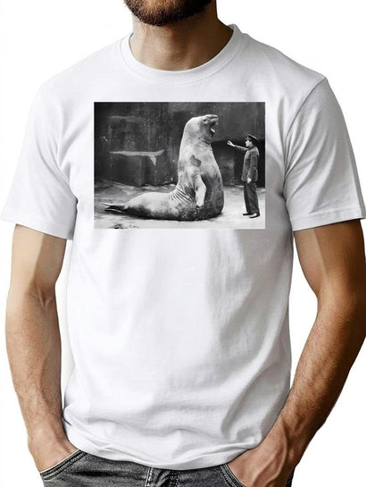 Elephant Seal Named Goliath At Paris Zoo 1930S T-Shirt for Men & Women, T-Shirts Graphic Tee - Black