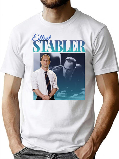Elliot Stabler 90S Inspired Vintage Homage Premium Heavyweight Cotton T-Shirt - Black