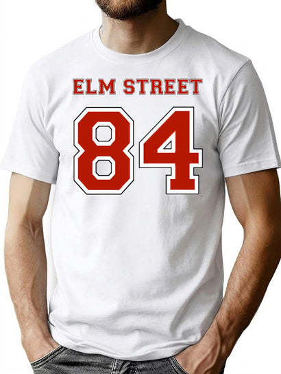 Elm Street Jersey - Nightmare '84 T-Shirt for Men & Women, T-Shirts Graphic Tee - Black