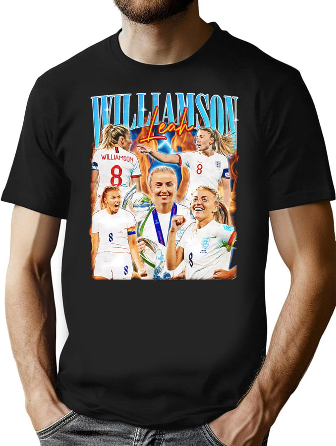 England Pride Leah Williamson Bootleg Graphic T-Shirt - Black