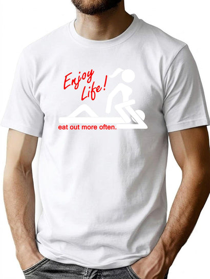 Enjoy Life Eat Out More Often Premium Heavyweight Cotton T-Shirt - Black
