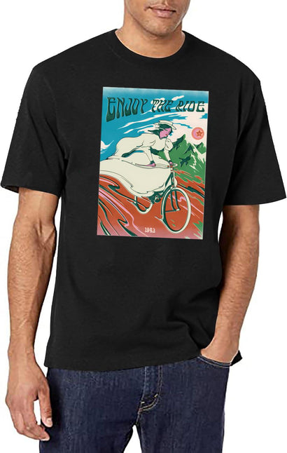 Enjoy The Ride T-Shirt for Men & Women, T-Shirts Graphic Tee - Black