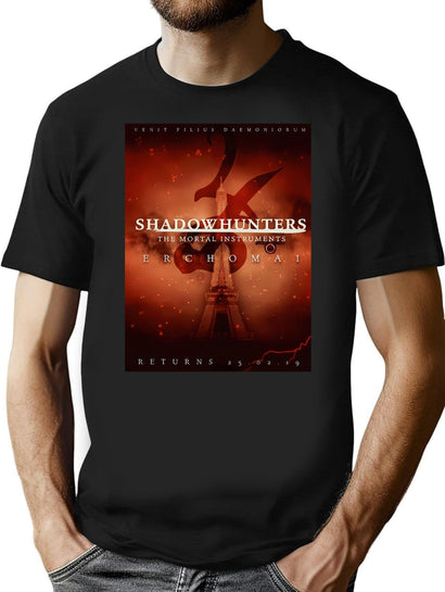 Erchomai Shadowhunters 3B Poster T-Shirt for Men & Women, T-Shirts Graphic Tee - Black