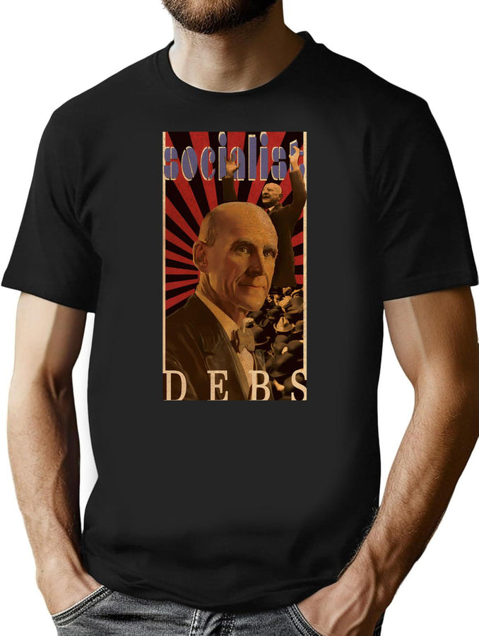 Eugene V. Debs Bootleg Rock Style Design Bootleg Graphic T-Shirt - Black