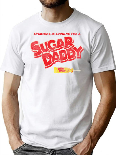 Everyone Is Looking For A Sugar Daddy Worn T-Shirt for Men & Women, T-Shirts Graphic Tee - Black