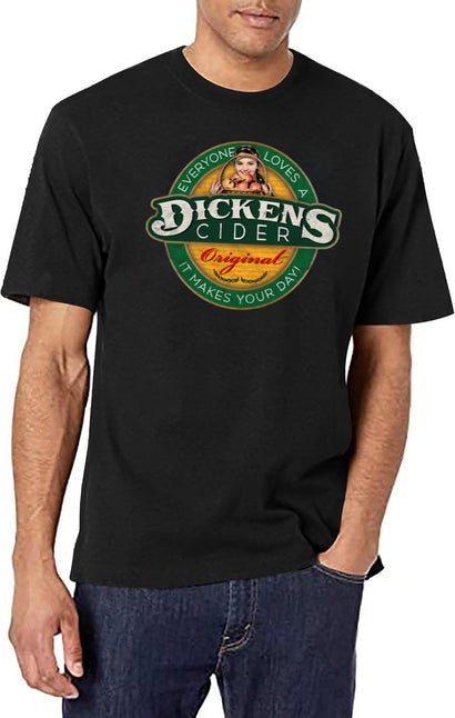 Everyone Loves A Dickens Cider Dirty Joke T-Shirt for Men & Women, T-Shirts Graphic Tee - Black
