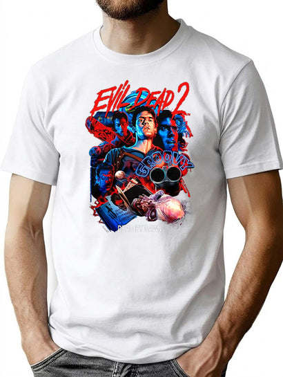 Evil Dead 2 Groovy Premium Heavyweight Cotton T-Shirt - Black