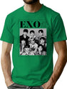 Exo Bootleg Design K-Pop Group Magazine Cover Bootleg Graphic T-Shirt - Green