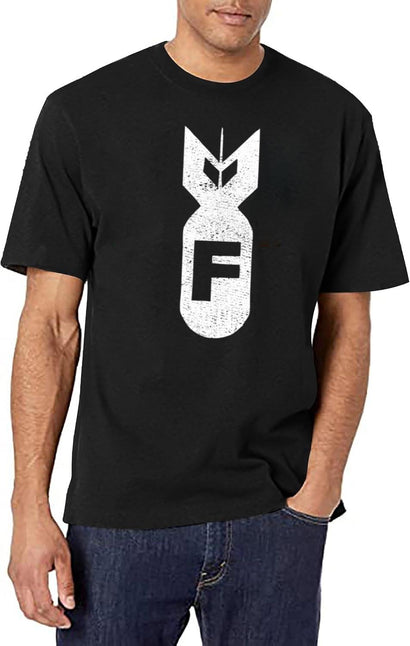 F Bomb (Distressed Design) T-Shirt for Men & Women, T-Shirts Graphic Tee - Black