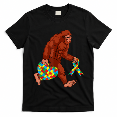Funny Autism Bigfoot Autism Awareness Month T-Shirt