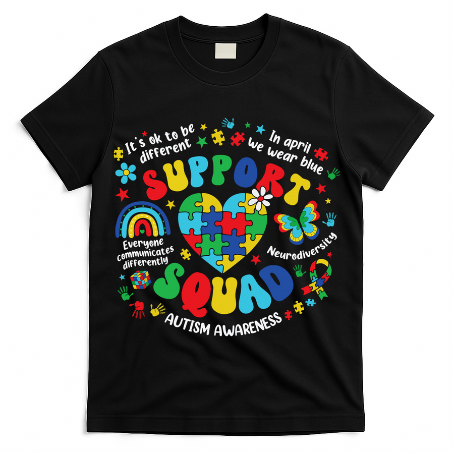 Family Autism Support Squad Autism Awareness Sped Teacher T-Shirt