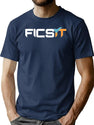 FICSIT Satisfactory Logo Classic Premium Heavyweight Cotton T-Shirt - Navy