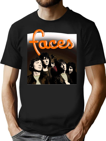 Faces Classic T-Shirt for Men & Women, T-Shirts Graphic Tee - Black
