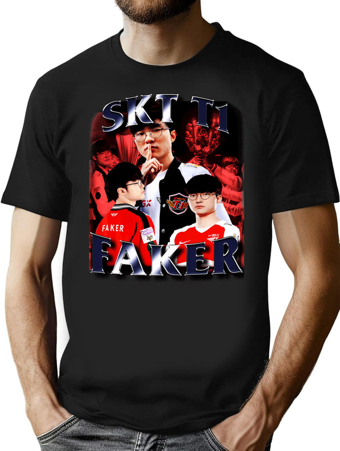 Faker Bootleg For Men And Women Bootleg Graphic T-Shirt - Black