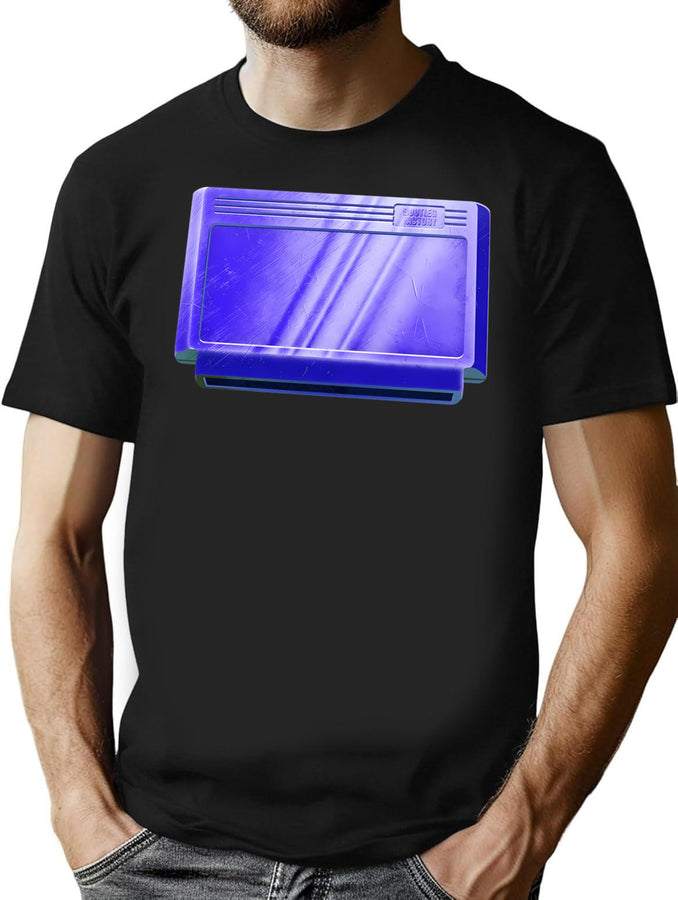 Famiclone Cartridge Blue Bootleg Graphic T-Shirt - Black