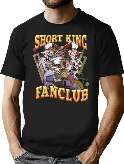 Fanclub Lucifer Short King Shirt Hazbin Hotel Characters Tshirt Hazbin Hotel C T-Shirt for Men & Women, T-Shirts Graphic Tee - Black