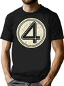 Fantastic Four Worn Emblem T-Shirt for Men & Women, T-Shirts Graphic Tee - Black