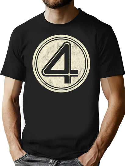 Fantastic Four Worn Emblem T-Shirt for Men & Women, T-Shirts Graphic Tee - Black