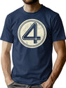 Fantastic Four Worn Emblem T-Shirt for Men & Women, T-Shirts Graphic Tee - Navy