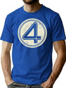 Fantastic Four Worn Emblem T-Shirt for Men & Women, T-Shirts Graphic Tee - Blue