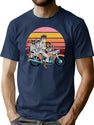 Fantastic Mr. Fox And Family On A Motorbike Premium Heavyweight Cotton T-Shirt - Navy