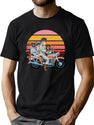 Fantastic Mr. Fox And Family On A Motorbike Black T-Shirt - Green