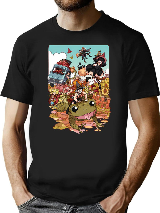 Fantasy Adventure Webcomic - Vintage Anime (4) T-Shirt for Men & Women, T-Shirts Graphic Tee - Black