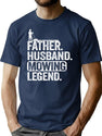 Father Husband Lawn Mowing Legend Gardening Dad Gift T-Shirt for Men & Women, T-Shirts Graphic Tee - Navy