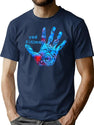 Fatima'S Hand Amulet Bootleg Graphic T-Shirt - Navy