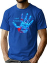 Fatima'S Hand Amulet Bootleg Graphic T-Shirt - Blue