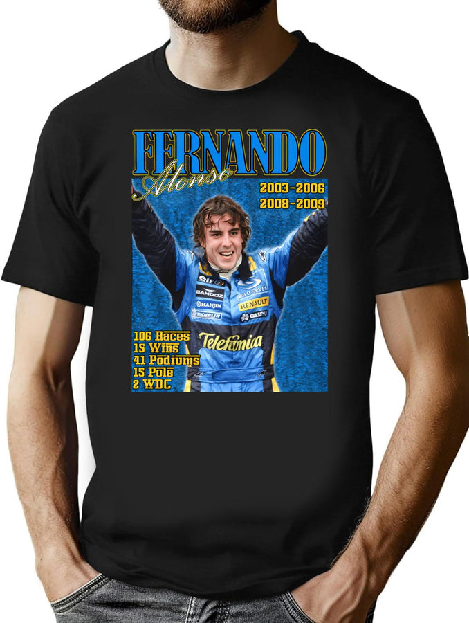 Fernando Alonso Tribute Bootleg Bootleg Graphic T-Shirt - Black