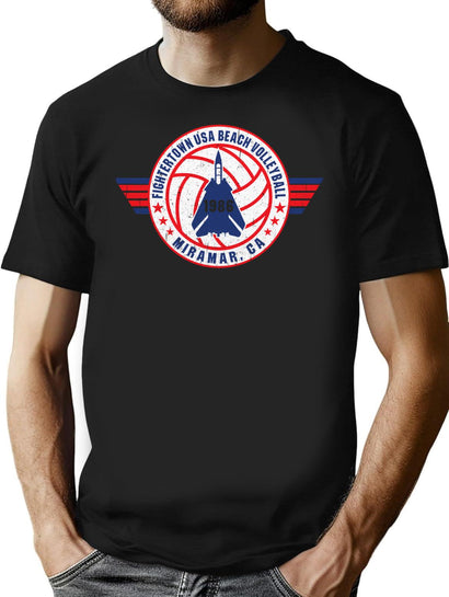 Fightertown Usa Volleyball Tournament Miramar T-Shirt for Men & Women, T-Shirts Graphic Tee - Black