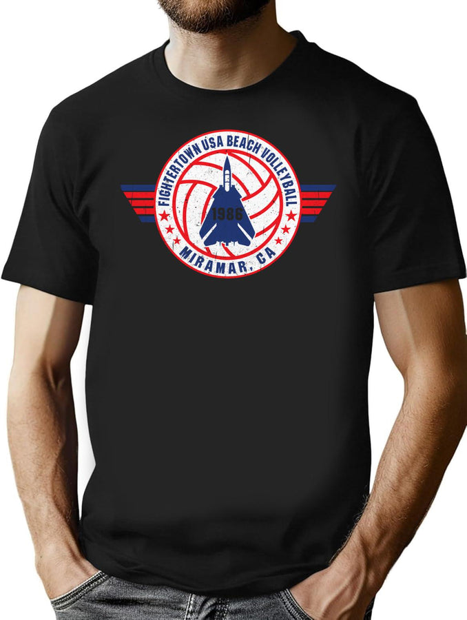 Fightertown Usa Volleyball Tournament Miramar T-Shirt for Men & Women, T-Shirts Graphic Tee - Black