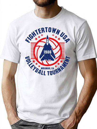 Fightertown Usa Volleyball Tournament T-Shirt for Men & Women, T-Shirts Graphic Tee - Black