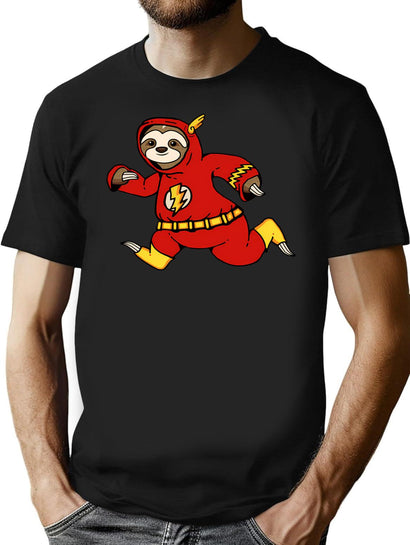 Flash Sloth T-Shirt for Men & Women, T-Shirts Graphic Tee - Black