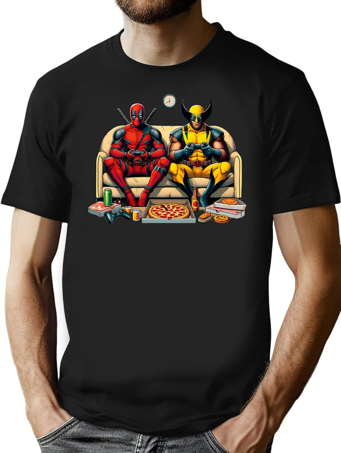 Flippant Ddeadpoolwolverine Bootleg Graphic T-Shirt - Black