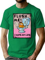 Flush Me I Hate My Life Bootleg Graphic T-Shirt - Green