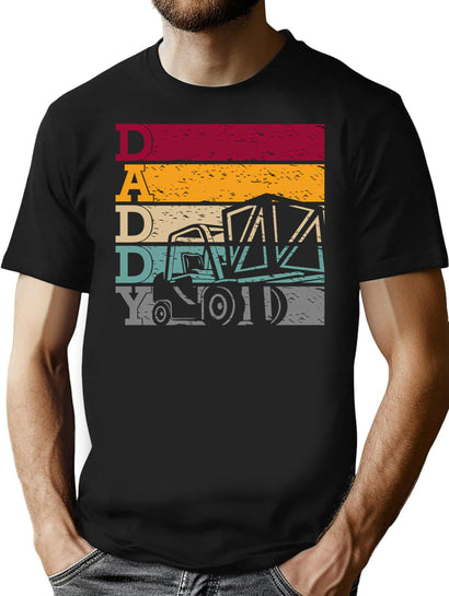 Forklift Driver Dad Daddy T-Shirt for Men & Women, T-Shirts Graphic Tee - Black