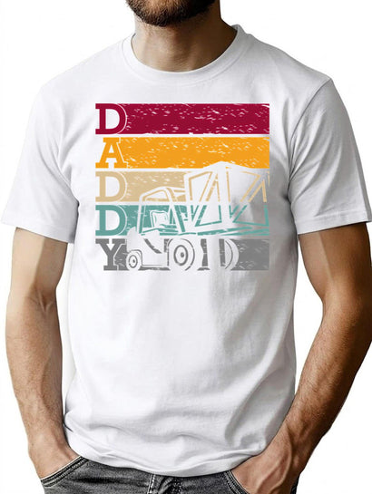 Forklift Driver Dad Daddy T-Shirt for Men & Women, T-Shirts Graphic Tee - Black