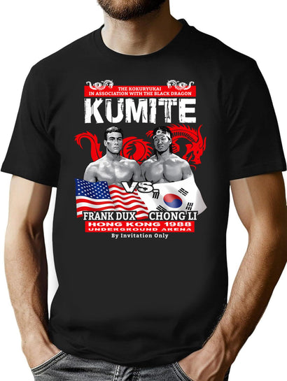 Frank Dux Vs Chong Li T-Shirt for Men & Women, T-Shirts Graphic Tee - Black