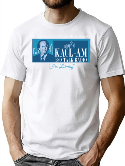 Frasier Crane Kacl Radio Station T-Shirt for Men & Women, T-Shirts Graphic Tee - Black