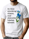 Fred Again Art Again Logo Music Blue Flowers Typographic Modern Wall Art Bootleg Graphic T-Shirt - White