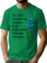 Fred Again Art Again Logo Music Blue Flowers Typographic Modern Wall Art Bootleg Graphic T-Shirt - Green
