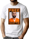 Free Scottie Mug Shot Funny Humour Premium Heavyweight Cotton T-Shirt - White