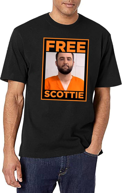 Free Scottie Mug Shot Funny Humour Black T-Shirt - Black