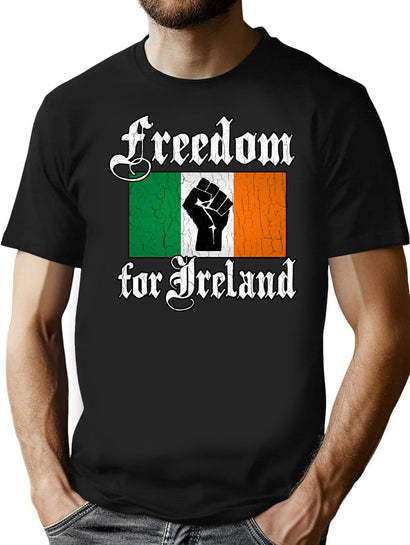 Freedom For Ireland (Vintage Distressed) T-Shirt for Men & Women, T-Shirts Graphic Tee - Black