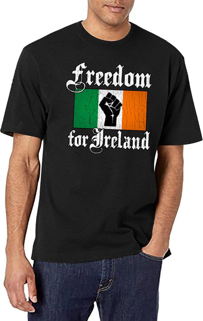 Freedom For Ireland (Vintage Distressed) T-Shirt for Men & Women, T-Shirts Graphic Tee - Black